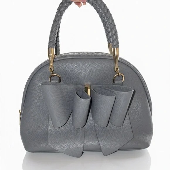 Elegant Blue Bow Shoulder Bag - Picture 4 of 4